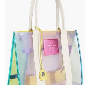 Kurt Geiger Iridescent Tote Bag with Pink and Yellow Accents